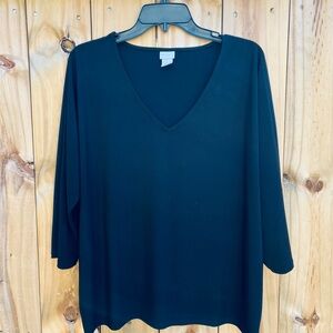 Chico’s Black V-Neck Blouse